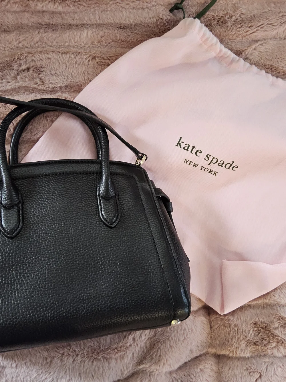 kate spade Black Pebbled Leather Mini Satchel